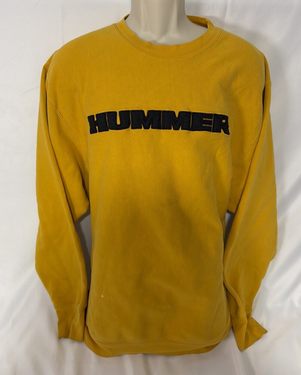 Vintage Y2K Hummer Sweatshirt Men's Large Dark Yellow Embroidered Crewneck